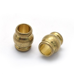 Crudo (Sin Aplanar) Abalorios de latón, barril, crudo (sin chapar), 7x5.5 mm, agujero: 3.5 mm