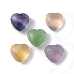 Fluorita Fluorita natural hogar corazón amor piedras, piedras de palma de bolsillo para el equilibrio de reiki, 12x13x8 mm
