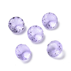 Фиолетовый Стеклянные стразы кабошоны, плоский зад, плоско-круглые, фиолетовые, 10x5.8 мм