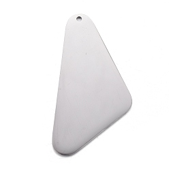Stainless Steel Color 304 Stainless Steel Pendants, Stamping Blank Tag, Triangle, Stainless Steel Color, 38x19x1mm, Hole: 1.2mm