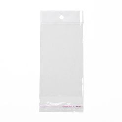 Прозрачный Пластиковые целлофановые мешки прямоугольные, самоклеющаяся пломба, с отверстием для подвешивания, прозрачные, 19x8x0.01 см