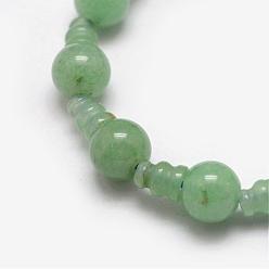 Aventurine Verte Aventurine vert naturel 3-trou brins guru de perles, pour la fabrication de bijoux bouddhiste, perles t-percées, 16.5~18mm, Trou: 2~3mm, 2 pièces / kit, 10, affecte / brin, 6.5 pouce