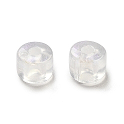 Clair Perles acryliques transparentes, avec la poudre d'argent, colonne, clair, 6.5x5.5mm, Trou: 2mm, environ2800 pcs / 500 g