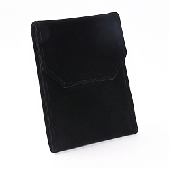 Noir Sac de voyage pliable en velours pour bijoux, étui de rangement portable, avec du carton, pour l'affichage de collier, noir, 60x41x1.3 cm