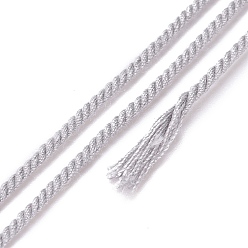 Светло-серый Хлопок шнур, плетеная веревка, с бумажной катушкой, для настенного крепления, ремесла, Подарочная упаковка, светло-серый, 1.5 мм, около 21.87 ярдов (20 м) / рулон