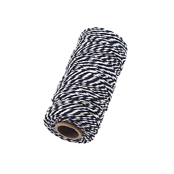 Negro Hilos de hilo de algodón para tejer manualidades., negro, 2 mm, aproximadamente 109.36 yardas (100 m) / rollo