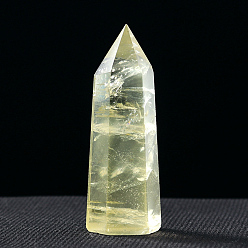 Citrine Tower Natural Citrine Display Decoration, Healing Stone Wands, for Energy Balancing Meditation Therapy Decors, Hexagonal Prism, 40~50mm