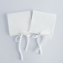 Blanco Bolsas de regalo de almacenamiento de joyería de microfibra, bolsas de sobre con tapa de solapa, para la joyería, reloj de embalaje, plaza, blanco, 6x6 cm