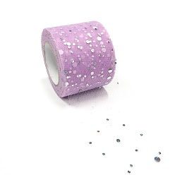 Thistle Glitter Sequin Deco Mesh Ribbons, Tulle Fabric, Tulle Roll Spool Fabric For Skirt Making, Thistle, 2 inch(5cm), about 25yards/roll(22.86m/roll)