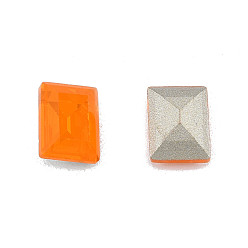 Hyacinth K9 Glass Rhinestone Cabochons, Pointed Back & Back Plated, Faceted, Rectangle, Hyacinth, 8x6x3mm