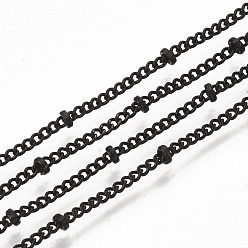Negro Fabricación de collar de cadena de acera de hierro recubierto de latón, con cierre de langosta, negro, 32 pulgada (81.5 cm)