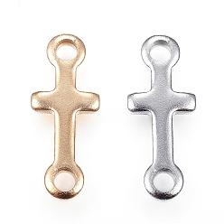 Mixed Color 304 Stainless Steel Links connectors, Sideways Cross, Mixed Color, 18x7x1.5mm, Hole: 2mm