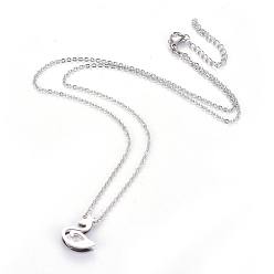 Stainless Steel Color 304 Stainless Steel Pendant Necklaces, with Cubic Zirconia, Swan, Stainless Steel Color, 17.9 inch(45.5cm), Pendant: 16x13x3.5mm