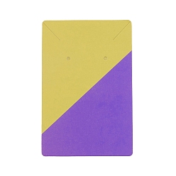 Сине-фиолетовый Карточки для демонстрации прямоугольных бумажных сережек, Карточки для демонстрации ювелирных изделий для хранения сережек и ожерелий, синий фиолетовый, 9x5.9x0.05 см, отверстие : 1.6 мм