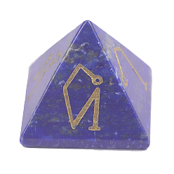 Lapis Lazuli Décorations d'affichage de lapis-lazuli naturel pyramide reiki, pour la décoration de bureau à domicile, 25x25x20mm
