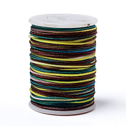 Colorful Segment Dyed Polyester Thread, Braided Cord, Colorful, 0.8mm, about 10.93 yards(10m)/roll