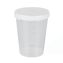 Blanc Tasse à mesurer des outils en plastique, tasse graduée, blanc, 4.85x4.5x5.9 cm, capacité: 50 ml (1.69 fl. oz)