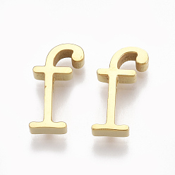 Letter F 304 подвески из нержавеющей стали, золотые, буквы, буква f, 12.5x7x3 мм, отверстие : 1.8 мм