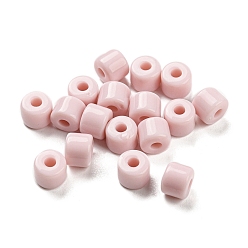 BrumosaRosa Abalorios de acrílico opacos, columna, rosa brumosa, 6.5x5 mm, agujero: 2 mm, Sobre 3000 unidades / 500 g