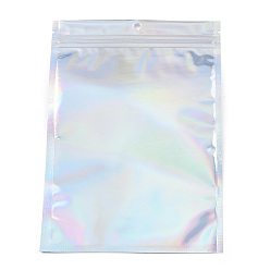 Clear Rectangle Zip Lock Plastic Laser Bags, Resealable Bags, Clear, 20x14cm, Hole: 6mm, Unilateral Thickness: 2.3 Mil(0.06mm)