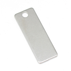 Stainless Steel Color 304 Stainless Steel Stamping Blank Tag Pendants, Rectangle, Stainless Steel Color, 25x9x1mm, Hole: 2.5mm