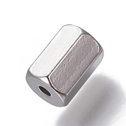 Stainless Steel Color 201 Stainless Steel Beads, Hexagon, Stainless Steel Color, 8x5.5mm, Hole: 1.5mm