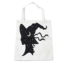 Human Canvas Tote Bags, Reusable Polycotton Canvas Bags, for Shopping, Crafts, Gifts, Witch, Human, 59cm