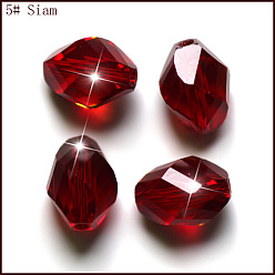 Темно-Красный Имитация Австрийские кристаллические шарики, класс AAA, граненые, двухконусные, темно-красный, 10x13 мм, отверстие : 0.9~1 мм