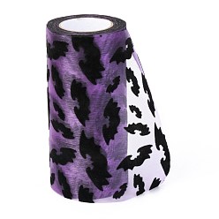 Темно-Фиолетовый Хэллоуин деко сетка ленты, тюль ткань, для подарочной упаковки diy craft, украшение стены домашней вечеринки, шаблон bat, темно-фиолетовый, 5-1/8 дюйм (129 мм), 10 ярдов / рулон (9.14 м / рулон)
