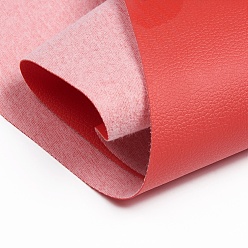 Rouge Feuilles de tissu en cuir PU souple, avec fourrure, motif de liche, pour bricolage, meubles, décoration, rouge, 140x33x0.08 cm