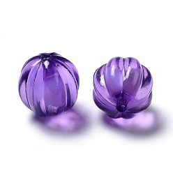 Indigo Perles acryliques transparentes, Perle en bourrelet, ronde, citrouille, indigo, 10mm, trou: 2 mm, environ 1100 pcs / 500 g