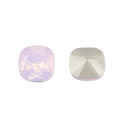 Rosa Claro K 9 cabujones de diamantes de imitación de cristal, puntiagudo espalda y dorso plateado, facetados, plaza, rosa luz, 8x8x4.5 mm