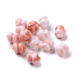 Corail Clair Perles acryliques opaques bicolores, conque, corail lumière, 14x11mm, Trou: 1.6mm, 500 pcs / 500 g