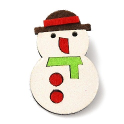 Bonhomme de neige Broche en cuir pu sur le thème de Noël, goupille en alliage de zinc, bonhomme de neige, 46x29x3mm