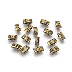Bronze Antique Chapelets de liens de multi style tibétain  , perles porteuses à deux trous, rectangle, sans cadmium et sans nickel et sans plomb, bronze antique, 10x4mm, Trou: 1.5mm