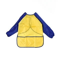 Jaune Tablier de tablier d'art pour enfants, bavoir imperméable à manches longues, pour peindre ou manger, jaune, 600x440mm