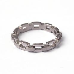 Stainless Steel Color 304 Stainless Steel Chain Finger Rings, Stainless Steel Color, 16mm