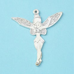 Silver Tibetan Style Fairy Sprite Charms, Halloween, Characters Alloy Pendants in Fairy Tales, Lead Free & Cadmium Free & Nickel Free, Idea For Jewelry Making, Silver Color Plated, about 51mm long, 46mm wide, 2mm thick, hole: 1.5mm