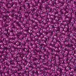 (980) Luminous Light Sapphire/Neon Pink Lined TOHO Round Seed Beads, Japanese Seed Beads, (980) Luminous Light Sapphire/Neon Pink Lined, 11/0, 2.2mm, Hole: 0.8mm, about 50000pcs/pound