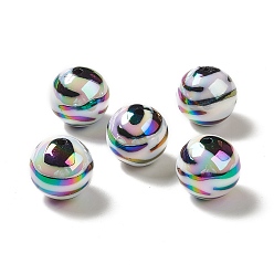 Clear AB UV Plating Opaque Rainbow Iridescent Acrylic Beads, Round, Clear AB, 19mm, Hole: 2.5mm