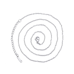 Color de Acero Inoxidable 304 collar de cadenas de cable de acero inoxidable para hombres y mujeres, color acero inoxidable, amplia: 1.5 mm, 19.69 pulgada (50 cm)