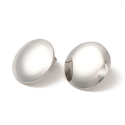 Stainless Steel Color 304 Stainless Steel Stud Earring Findings, with Vertical Loops, Flat Round, Stainless Steel Color, 20mm, Hole: 2.5mm, Pin: 0.8mm