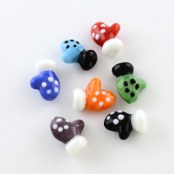 Mixed Color Handmade Lampwork Beads, Glove for Christmas, Mixed Color, 18~19x14x9~10mm, Hole: 1mm