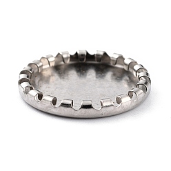 Stainless Steel Color 304 Stainless Steel Cabochon Settings, Lace Edge Bezel Cups, Flat Round, Stainless Steel Color, 17x2mm Tray: 14mm