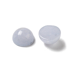 Light Steel Blue Natural White Jade Cabochons, Dyed, Half Round/Dome, Light Steel Blue, 6x3mm