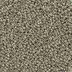 (713) Olympic Silver Metallic Toho perles de rocaille rondes, perles de rocaille japonais, (713) argent olympique métallisé, 8/0, 3mm, Trou: 1mm, à propos 222pcs / bouteille, 10 g / bouteille
