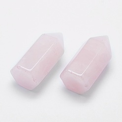 Rose Quartz Natural Rose Quartz Pointed Beads, Healing Stones, Reiki Energy Balancing Meditation Therapy Wand, Undrilled/No Hole Beads, Bullet, 33~35x16~17x14.5~15mm