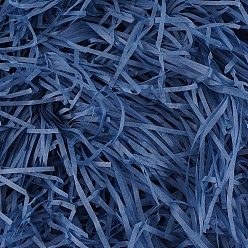 Marina Azul Relleno de trituración de papel de corte arrugado de rafia, para envolver regalos y llenar canastas de pascua, azul marino, 2~3 mm, 30 g / bolsa