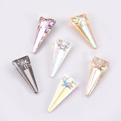 Mixed Color K9 Glass Rhinestone Pendants, Imitation Austrian Crystal, Faceted, Triangle, Mixed Color, 18x8x4mm, Hole: 1.6mm
