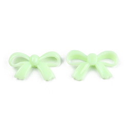 Vert Clair Perles acryliques opaques, bowknot, vert clair, 18x30x5.5mm, Trou: 1.6mm, environ600 pcs / 500 g